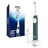 Oral-B Rechargeable Electric Toothbrush, iO2 Starter Kit, 3 Cleaning Modes, Automatic Pressure Sensor to Protect Gums, 2 Brush Heads, Forest Green