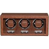 ROTHWELL Triple Watch Winder for Automatic Watches with Quiet Motor with Multiple Speeds and Rotation Settings (Tan/Brown)