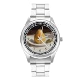 FodPand Analog Men Stainless Steel Band Watch Big Face Silver Wristwatch