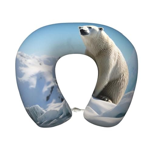 AQRJKHD Polar Bear Penguin Neck Pillow for Traveling Upgraded Travel Neck Pillow for Airplane Memory Foam Travel Pillow for Flight Headrest Sleep U Shaped Airplane Portable Pillow Plane Accessories