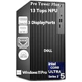 Dell Pro Tower Plus QBT1250 Business Desktop Computer, Intel Core Ultra 5 235, 13 Tops AI Boost, 64GB DDR5 RAM, 2TB PCIe SSD, DVDRW, Ethernet, Supports 3 Monitors, Windows 11 Pro, Office Education