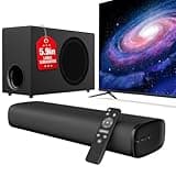 vibeadio Upgraded Sound Bar for TV with 5.9inch Big Powerful 110W Subwoofer, Deep Bass, Bluetooth 5.4, ARC/Optical/AUX/Bluetooth Connect, Surround Sound System for PC/Gaming/Projectors/Gift