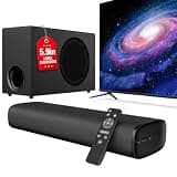 vibeadio Upgraded Sound Bar for TV with 5.9inch Big Powerful 110W Subwoofer, Deep Bass, Bluetooth 5.4, ARC/Optical/AUX/Bluetooth Connect, Surround Sound System for PC/Gaming/Projectors/Gift