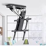 TV Wall Mount - Adjustable Ceiling TV Mount Bracket, Hidden Drop Down TV Lift, Telescopic Electric TV Lift with Auto Lifting, 0-85° Flip Down