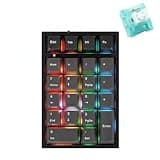 Leopold FC220TP Hotswap Wireless RGB Black Case Ash/White Keycaps Numpad Keyboard (KLH Indigo Naturalis Silent)