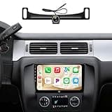 ApexNav 9" QLED Radio Upgrade for Chevy Silverado Sierra LTZ 2010-2013 & Tahoe Suburban 07-12, Wireless CarPlay Android Auto Stereo w/ 1080P Backup Camera, 5G WiFi (Black Frame)