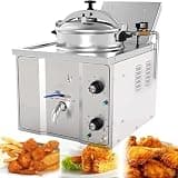 KUYBTU High Pressure Chicken Fryer, Electric Deep Fryer with Thermostat, Countertop Design, 16L Capacity for Pressure Cooking Chicken and Other Foods