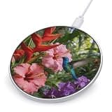 Tropical Flower Hummingbirds Wireless Charger, Fast Charging Pad