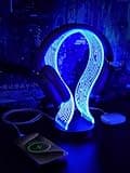 CoolGift Mart Light Up Headphone Stand with 16 Color Lights, PCB Pattern Acrylic Headset Stand with 1 USB and 1 Type-C Charging Ports, Gifts for Gamers Men Boy Father Dad and DJ Music Lovers