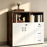 YCZYCZ Lateral File Cabinet with Lock, Metal Office Storage Cabinet, 2 Drawer Lateral File Cabinets for Home Office, A4 Letter Size, Heavy Duty Steel Filing Cabinet for Documents Storage
