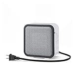 Amazon Basics Ceramic Space Heater, Portable Mini Heater for Office Desk, 500W, With Tip-Over Protection, Lightweight 1.4 lbs, White, 5.9"D x 3.2"W x 6"H