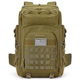 Maelstrom Tactical Backpack for Men, Water Resistant 40L Military Backpack, for Hiking, Camping, Gym with Molle System (Khaki)