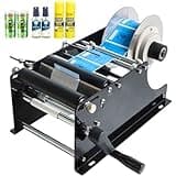 TYBJLXF Manual Round Bottle Labeling Machine,10-110mm Label Width,Adjustable Bottle Labeler for Cans,Plastic,Glass,and Metal