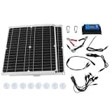 SHINYPASING 300w Solar Panel Kit with Monocrystalline Silicon for Outdoor Power Supply and Device Charging, Portable 2-in-1 Solar Cell Plate for Cycling and Traveling