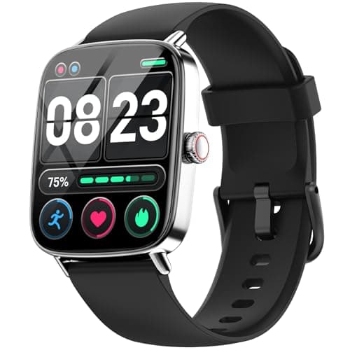 Gydom Sport Smart Watch for Women/Men, 1.85-inch Ultra-Clear Display Fitness Tracker Compatible with Android & iOS, Step Counter with 110+ Sport Modes, Heart Rate/SpO2/Sleep Monitor, Black