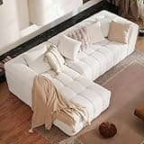 Daluvenix 107" Chenille Boneless Couch with L - Shaped Chaise, Comfy Modular Sectional Sofa with Tufted Design, Modern Upholstered Sofa, No - Assembly Sectional Couch, Oatmeal