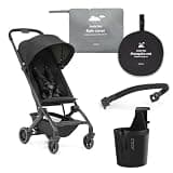 Joolz Dot Travel Stroller Bundle – Lightweight Airplane-Friendly Stroller with Bumper Bar, Rain Cover & Cup Holder, Compact Fold, UPF 50+ Canopy, Space Black