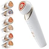 Skin Care 6-in-1 Facial Device for Face & Neck Lifting Tightening Firming At-Home Anti-Aging Therapy Devices (White)