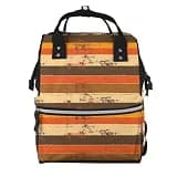 Fuzquwu Retro Sunset Stripes (7) Print Diaper Bag Backpack,Travel Daypack For Mom Dad,Diaper Tote Backpack