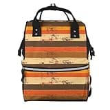 Fuzquwu Retro Sunset Stripes (7) Print Diaper Bag Backpack,Travel Daypack For Mom Dad,Diaper Tote Backpack