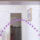 Hanbinsen 20 Strings Crystal Beaded Curtain, Arched Door String Curtain, Hanging Doorway Room Divider Suitable for Home, Coffee House, Bedroom, Restaurant. (Purple)