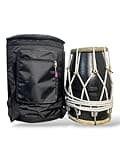 JPSK IMPEX Professional Dholak Drum 18 Bolt Tuned Mango Wood Dholki with Handmade Heavy Pudi | Handmade Dholak | High Quality Sound | Waterproof Padded Carry Bag Included