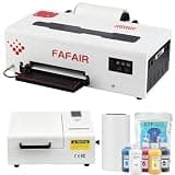 FAFAIR A4 L805 DTF Printer Machine, Dtf Printer with 4 Smart Upgrades & Auto Clean Technology, DIY Transfer Machine with Software, Powder, 5 x 250ml Ink, and 1 x Roll of Film