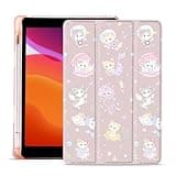 MAYCAR Cats Shells Jellyfish Case for iPad 6th/5th Generation 9.7" 2018/2017 with Pencil Holder,Trifold Stand Auto Sleep/Wake Slim Cover,Soft TPU Back Pink Leather Shell