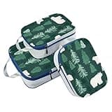 Stackable 3 Set Packing Travel Organizer 100% Polyester Compression Bags For Clothes, Simple White Bear Safari (3 Set)