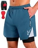 Sportneer Bike Shorts for Men - 3D Padded Lightweight MTB Fit Riding Biking Bicycle Biker Shorts with Zipper Pockets Blue