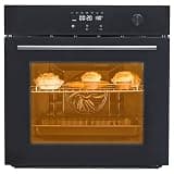 JustSmart 24 Inch Black Built-in Electric Single Wall Oven - 2.5 Cu. Ft. 3000W Convection, Air Fry, Touch Digital Display - 10-in-1 Multi-Function, 8 Cooking Modes, 108 Auto Recipes - Compact for