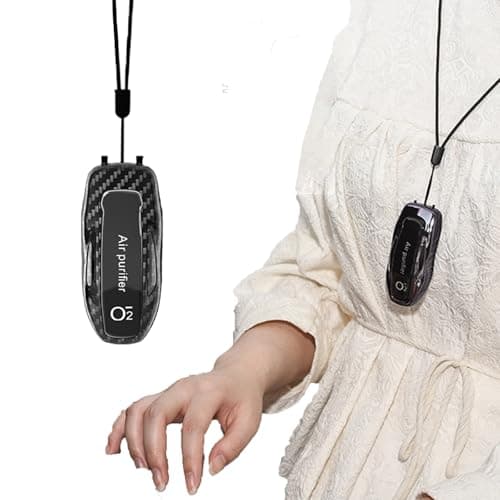 HAIEGACR S25 Pro Max Personal Air Purifier Necklace – Rechargeable Wearable Air Cleaner for Travel, Office & Everyday Use - 2000 Million Ions, Silent, Lightweight (Black)