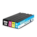 Seamstar 981X Toner Cartridge 4-Color Set with Chip Compatible with HP 556DN 556XH 586DN 586F 586Z J3M71A E58650dn E55650 High Yield Replacement