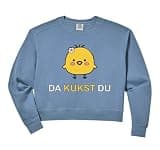 Womens Da Kükst Du I Funny Easter Eggs Children Chicken Chicks Comfort Colors Crop Sweatshirt