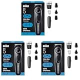 Braun All-in-One Style Kit Series 5 5471, 8-in-1 Trimmer for Men with Beard Trimmer, Body Trimmer for Manscaping, Hair Clippers & More, Ultra-Sharp Blade, 40 Length Settings, Waterproof (Pack of 3)