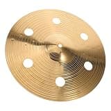 PLAFOPE 14 Inch Alloy Drum Cymbal with Holes, Golden Finish, Bright Sound and Smooth Edges, Crisp Waterdroplet Tones, for Rock Music and Drum Set Practice, for Beginners and Students