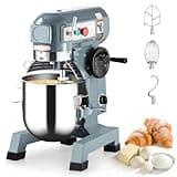 20 QT Commercial Mixer, 1100W Heavy Duty Stand Mixer with 3 Speeds, Stainless Steel Bowl and Safety Guard, Dough Hook Whisk Beater for Bakery Pizzeria Restaurant