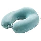 OFCRVA Travel Pillow with Eye Mask Memory Foam, Shaped Neck with Soft Nice Washable Cover