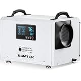 BSMTEK 145Pints Commercial Dehumidifier with Drain Hose for Crawl Spaces, Basements, Industry Water Damage Unit, Large Capacity, Compact, Portable, Auto Defrost, Memory Starting, White