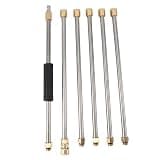 Drfeify Stainless Steel Pressure Washer Extension Lance 90 Inch Power Washer Wand for Outdoor Cleaning Tasks 6pcs