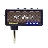 SONICAKE Guitar Headphone Amp Mini Guitar Headphone Amplifier US Classic Rechargeable Plug-in Pocket Overdrive Reverb Effects for Home Silent Practice