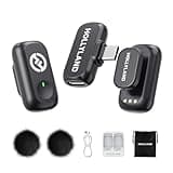 Hollyland Lark A1 Wireless Microphone for iPhone & Android, 48kHz/24-bit Studio Audio, 3-Level Noise Cancellation, 200m Range, Magnetic Mini Mic for Video Recording & Live Streaming (2TX + USB-C RX)