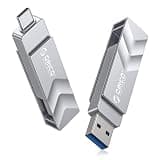 ORICO 128GB USB C Flash Drive, USB 3.2 Gen 1 Dual Drive 150MB/s, Zinc Alloy Thumb Drive with USB-A & USB-C for iPhone 16/15/17 Series, MacBook, Android Phone, iPad, PC, Laptop, Travel & Data Storage
