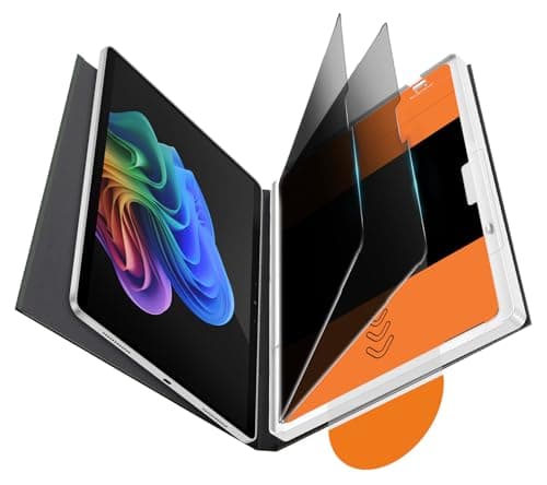 OMOTON 2 Pack Privacy Screen Protector for Microsoft Surface Pro 11 Pro 10 (2024)/Pro 9 (2022)/Pro 8 (2021)/Pro X-13 Inch, Anti-Spy Tempered Glass with Easy Installation Tray, Surface Pen Compatible