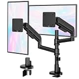 monTEK Dual Vertical Monitor Arm up to 40 inch, Aluminum Heavy-Duty Height Adjustable Stacked Desk Monitor Stand Full Motions Arm Mechanical Spring Holds Up to 26.4lbs,VESA 75x75/100x100,Black