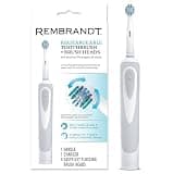 Rembrandt Rechargeable Toothbrush + Brush Heads, 1 Handle, 1 Charger, 4 EasyFlex Flossing Brush Heads