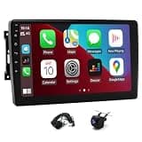 Double Din Car Stereo for Jeep Wrangler JK 2007-2015 with Carplay Android Auto 10" Touch Screen Upgrade Car Radio Support Bluetooth EQ WiFi GPS Split Screen FM Mirror Link SWC Camera, 2+32G