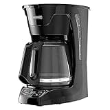 BLACK+DECKER CM1110B Programable 12-Cup Coffee Maker, Easy Pour, Non-Drip Carafe with Removable Filter Basket, Black