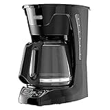 BLACK+DECKER CM1110B Programable 12-Cup Coffee Maker, Easy Pour, Non-Drip Carafe with Removable Filter Basket, Black