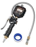 AstroAI Digital Tire Pressure Gauge, Heavy Duty Tire Inflator Gauge 250PSI Air Chuck Compressor Accessories with Stainless Braided Hose, Rotatable Dial&Quick Connect Coupler for Truck/RV/SUV
